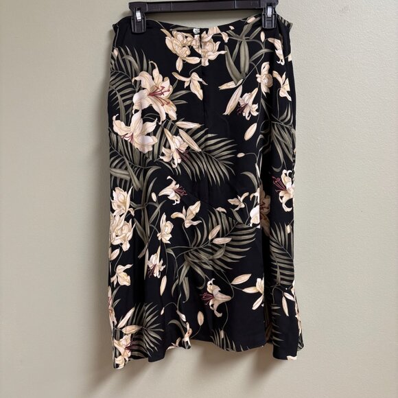 VTG Tommy Bahama Womens Silk Midi Skirt Size 10 Floral Flowy Hawaiian Tropical - Picture 4 of 10